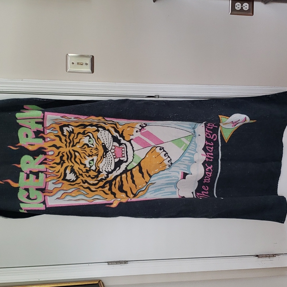 Vintage 1988 Tiger Paw Surfboard Wax Beach Towel